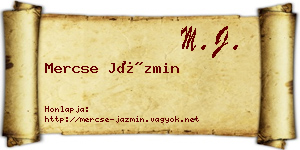 Mercse Jázmin névjegykártya